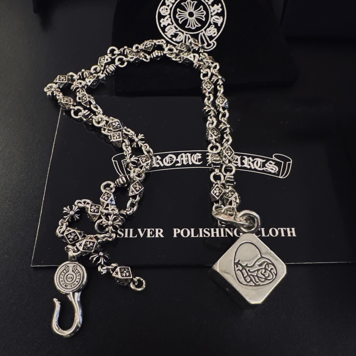 Chrome Hearts Silver Chain with Star and Diamond Design